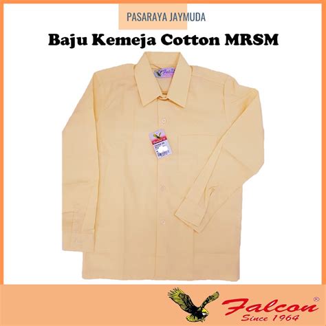 Baju Kemeja Sekolah Light Peach Lengan Panjang Cotton Falcon Tebal