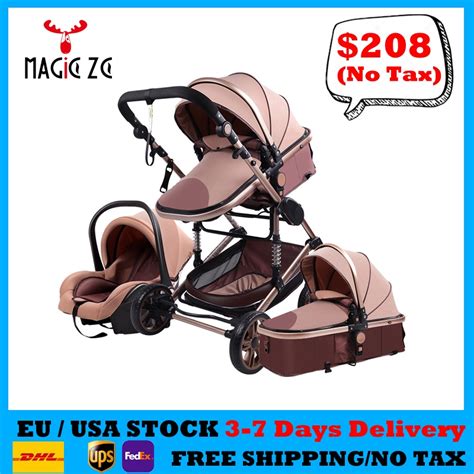 รถเข็นเด็กluxury Baby Stroller 3 In 1 Portable Travel Baby Carriage