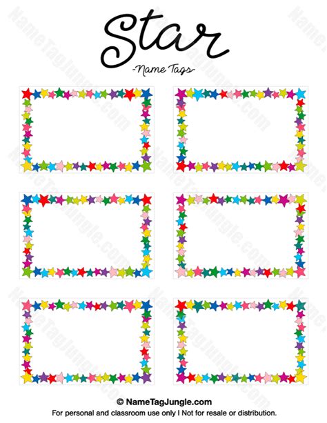 Printable Star Name Tags