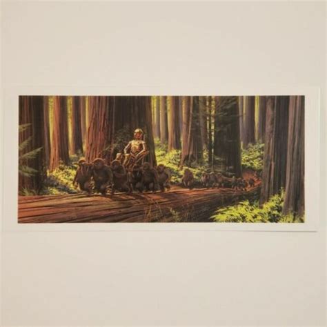 Ralph Mcquarrie Postcard Star Wars Return Of The Jedi Ewoks C Po Moon