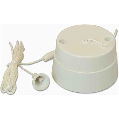 2 Way Pull Cord Switch For Bathroom Ceiling Light 6 White Plastic