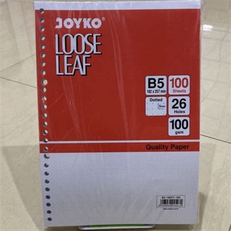 Jual Loose Leaf B Dot Dotted Isi Lembar Kertas File Titik B