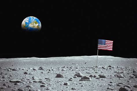 Free Picture Apollo 11 Program American Flag On Moon Cosmonaut On Moon