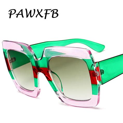 Pop Age Luxury Italy Brand Oversized Square Sunglasses Women Retro Brand Designer Sun Glasses