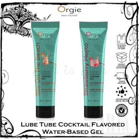 Orgie Lube Tube Cocktail Flavored Water Based Gel 100ml Strawberry