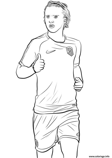 Coloriage Antoine Griezmann Joueur France Coupe Du Monde Dessin