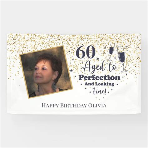 60th Birthday Aged To Perfection Gold Glitter Banner Zazzle In 2023 Gold Glitter Banner