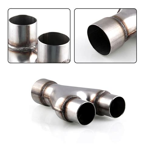 Universal Stainless Steel Exhaust Y Pipe Piece Adapter Inch Single