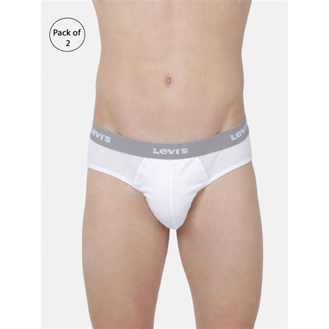 Buy Levis Men Cotton Solid Classic Briefs Snug Fit Pack Of 2 White Online