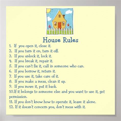 House Rules Poster | Zazzle