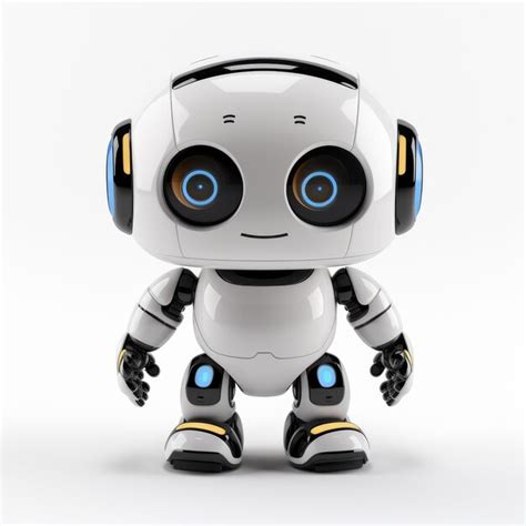premium ai image  small ai robot  white background generative ai