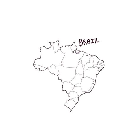 Premium Vector Hand Drawn Doodle Map Of Brazil Vector Illustration