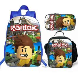 Roblox Backpack Lunch box School Bag Kid Bookbag Blue