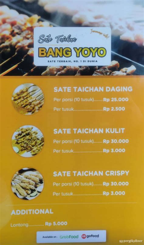 Selalu Diperbarui Menu Sate Taichan Bang Yoyo Tebet