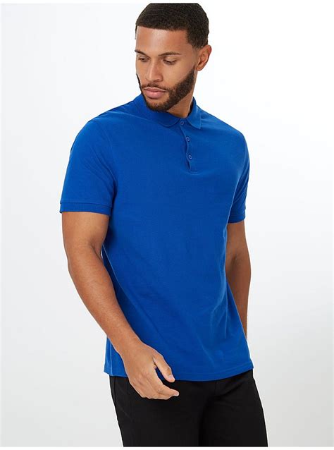 Cobalt Cobalt Pique Short Sleeve Polo Shirt Men George At Asda