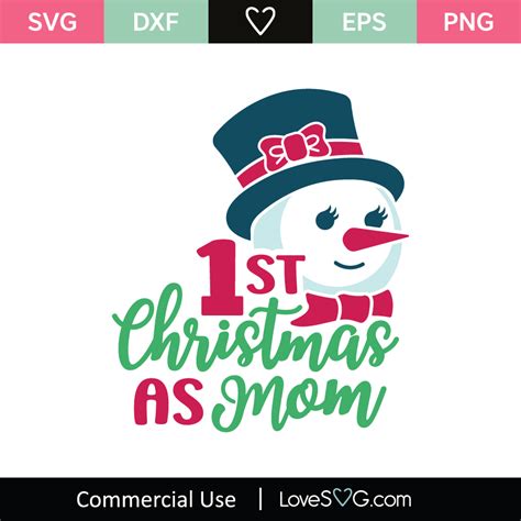 1st Christmas As Mom SVG Cut File Lovesvg