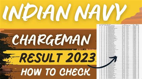 Indian Navy Chargeman Result 2023 Indian Navy Chargeman Result Kaise