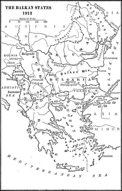 Map Of Balkan States 1913 First World War Centennial