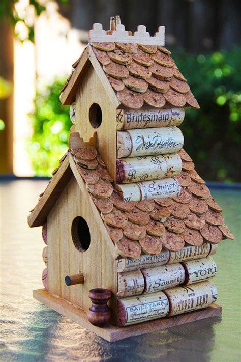 Birdhouse Using Recycled Wine Corks By Carefullycorked On Etsy