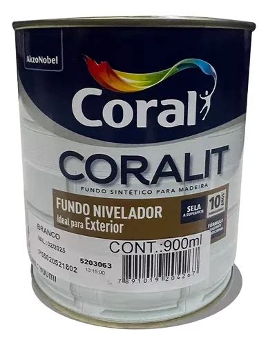 Fundo Nivelador Para Madeira Coral Coralit Cor Branco Ml