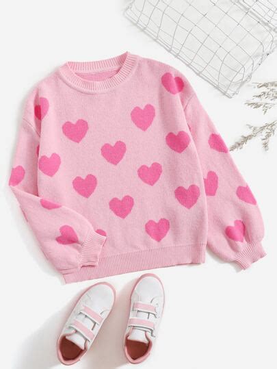 Search Heart Sweater Shein Usa