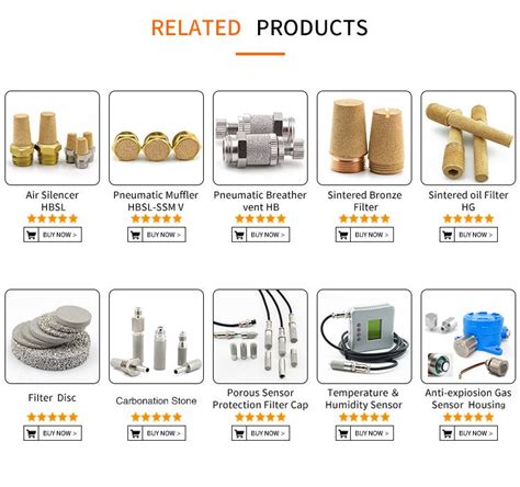 Sintered Microns Porosity Porous Metal Filter Air Flow Restrictors