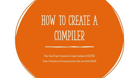 How To Create Your Own Compiler Youtube