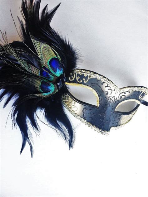 Venetian Peacock Feather Masquerade Costume Porm Wedding Party Etsy