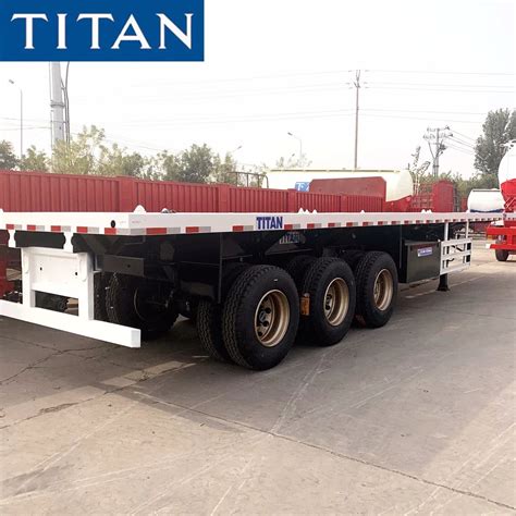 3 Axle Flat Bed 40 FT Container Flatbed Semi Trailers For Sale China