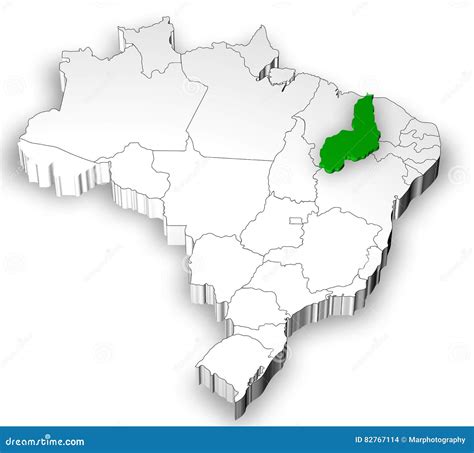 Brazilian Map With States Separated Stock Illustration Illustration