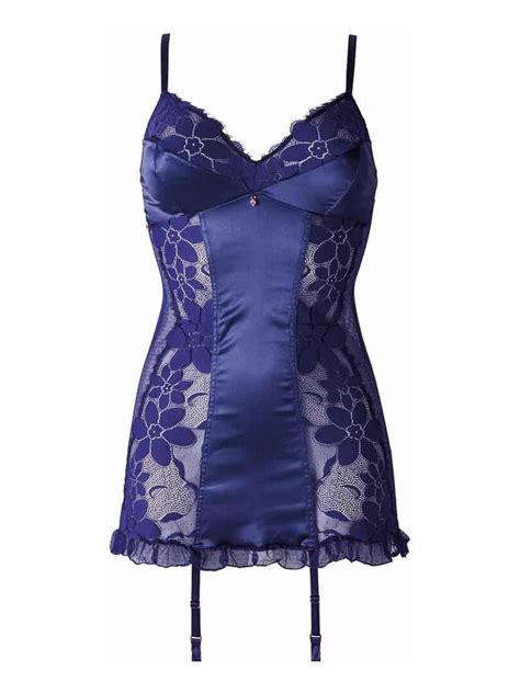 Babydoll BACKSTAGE Brigitte Bardot Lingerie Bleu Kiabi