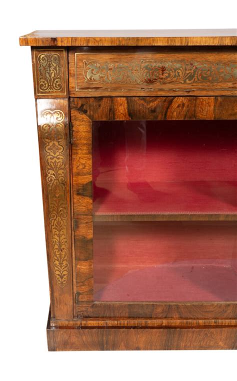 Regency Rosewood And Brass Inlaid Credenza Bookcase David Neligan