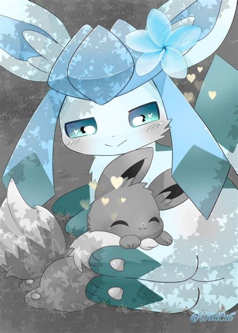 Shiny Glaceon And Shiny Eevee Pokemon Eeveelutions Pokemon Eevee