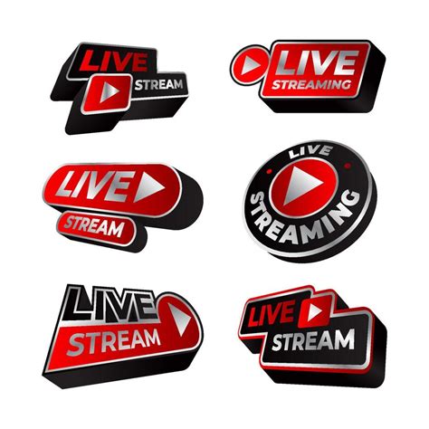 3d Live Streaming Logo Design Set 23051465 Vector Art At Vecteezy