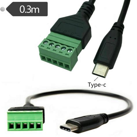 Adaptador Usb Tipo C Macho A Clemas Borne Terminal Conector