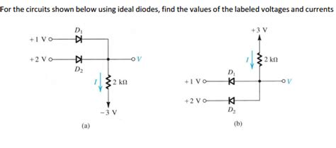 Solved For The Circuits Shown Below Using Ideal Diodes Find Chegg