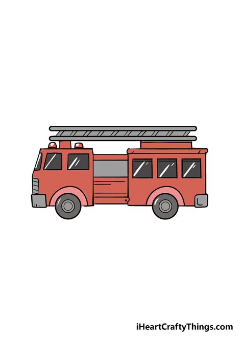 Fire Truck Drawing How To Draw A Fire Truck Step By Step