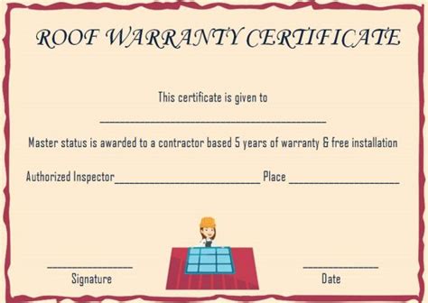 Roof Certificate Templates Completely Online And Free To Personalize Template Sumo