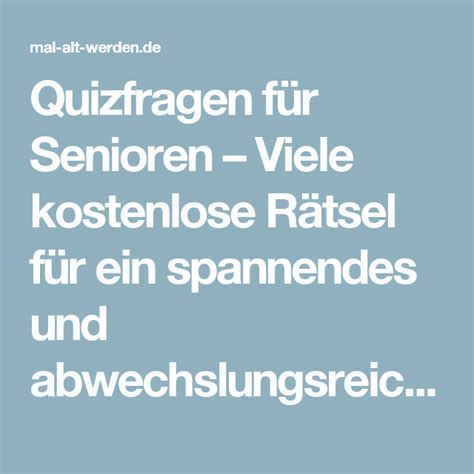 Quizfragen F R Senioren Viele Kostenlose R Tsel F R Ein Spannendes