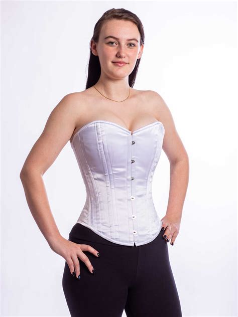 Silky Satin Overbust Corset Top In Black And White Orchard Corset