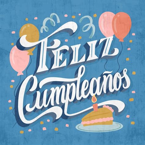 Free Vector Happy Birthday Lettering In Spanish