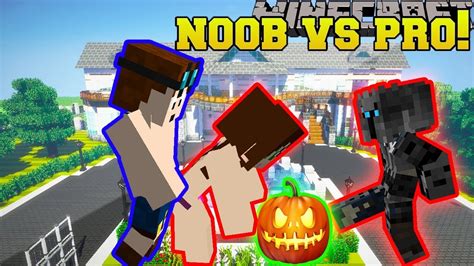 New Popularmmos Pat And Jen Minecraft Noob Vs Pro Pumpkin Party