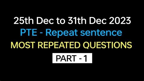 Pte Speaking Repeat Sentence Part Dec Exam Prediction Repeat