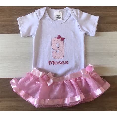 Body bebê saia de tule para Mesversário Shopee Brasil