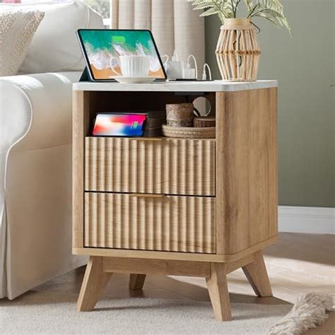 Amazon Fluted Modern Nightstand Set Of Living Room And Bedroom