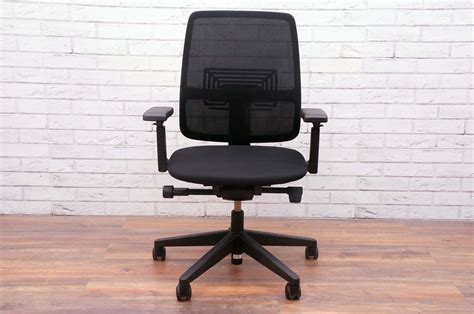 Haworth Lively Task Chair Black Mesh Back Black Fabric Seat