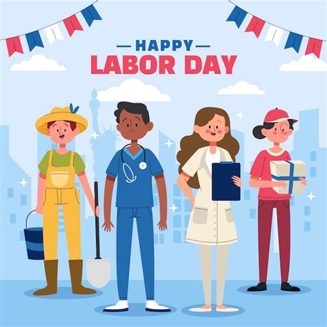 Free Vector | Flat illustration for us labor day celebration