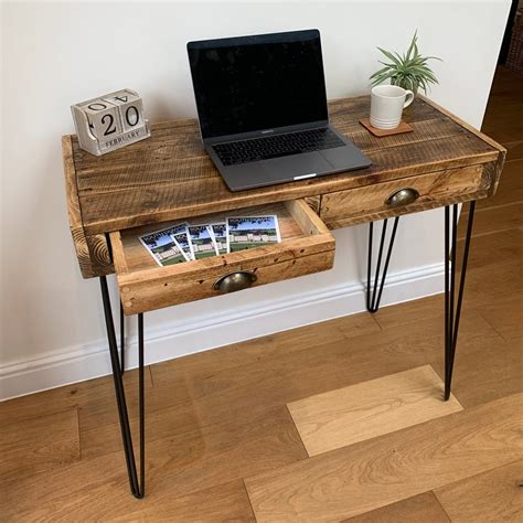 Handmade Writing Desk Rustic Workstation Office Bureau Etsy Writing