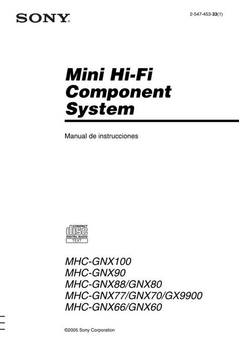 PDF Mini Hi Fi Component System Sony ESupport Manuals 2005