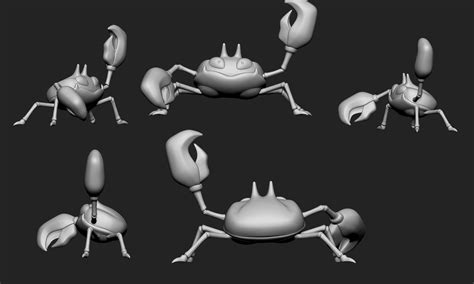 Pokemon Krabby With 2 Different Poses 3d Model 3d Printable Cgtrader